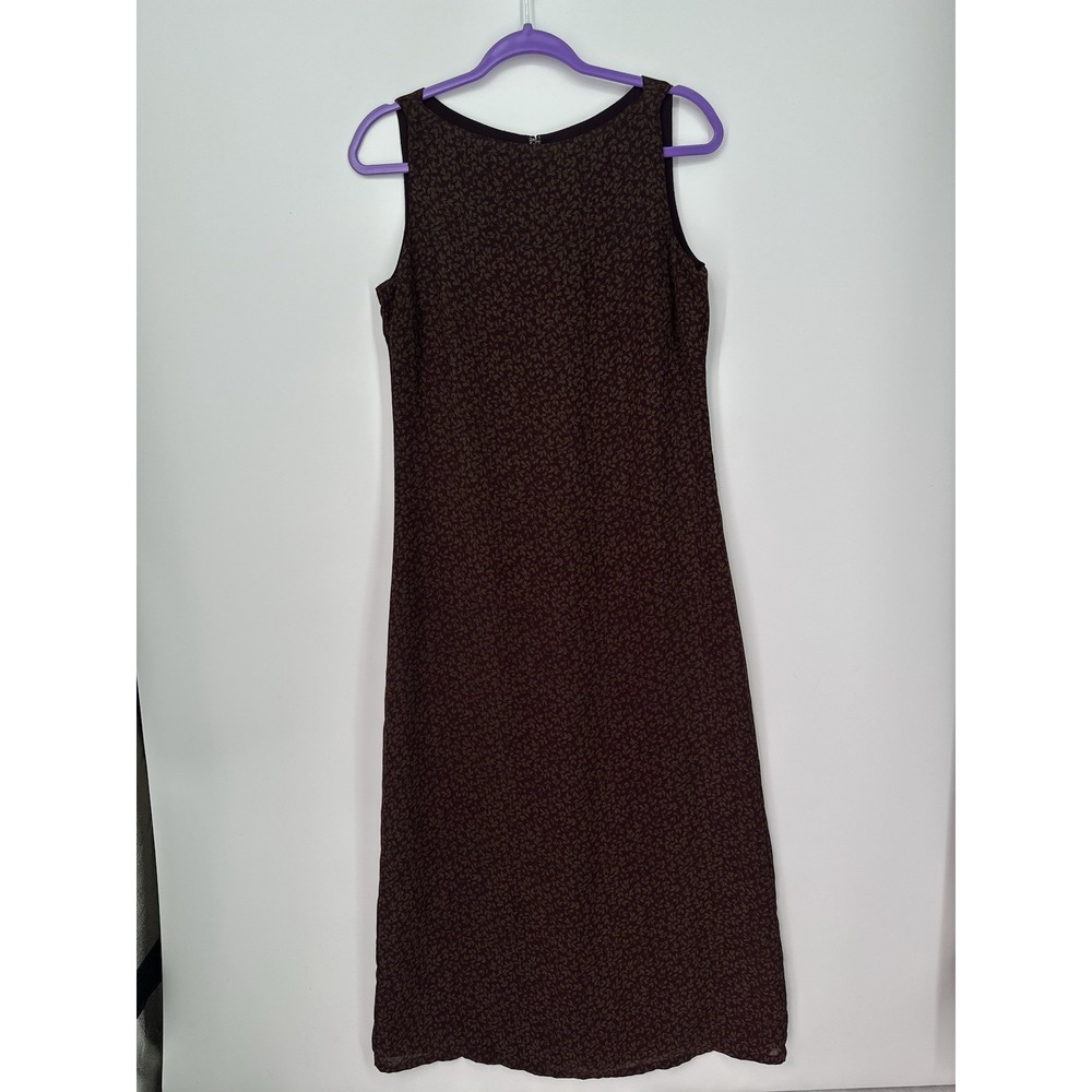 Vintage Old Navy 90s Y2K Floral Maxi Dress Size 8 Burgundy Sleeveless 0313 - Picture 3 of 8